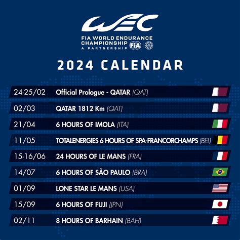 Race Schedule .